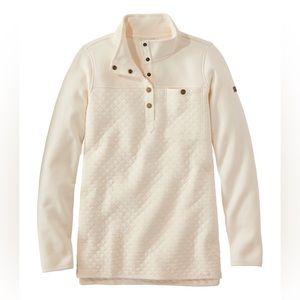 LL Bean Women's Quilted Sweatshirt Mockneck Tunic Size S